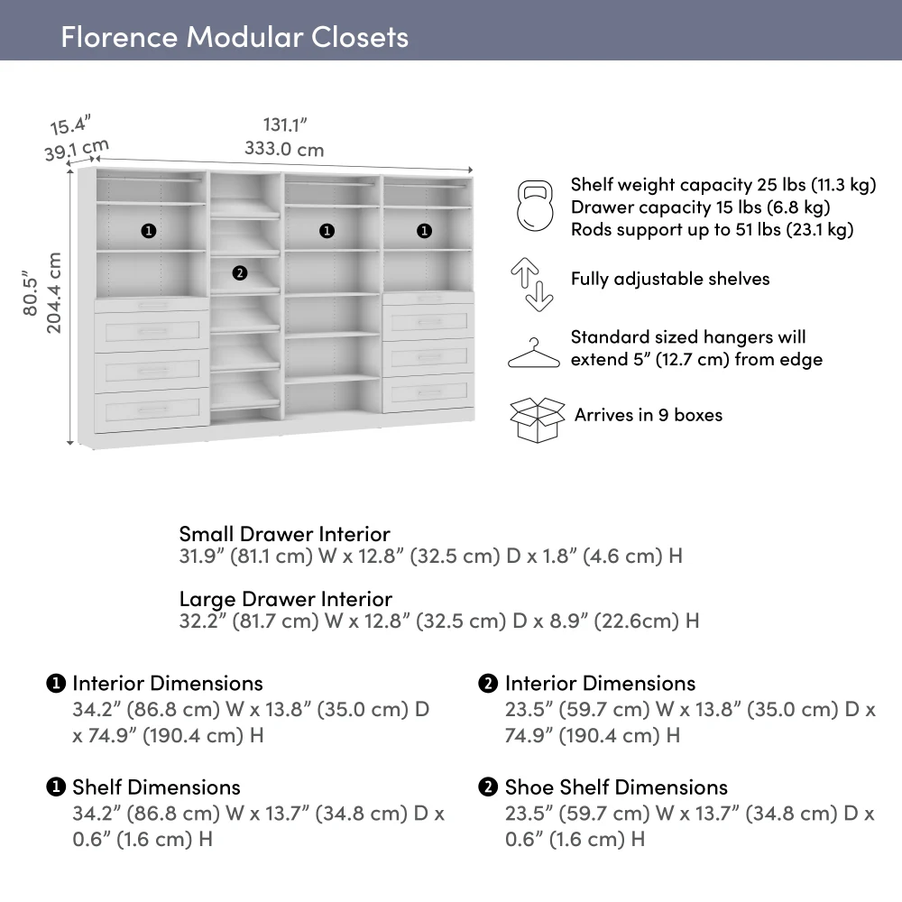 132W x 16D Modular Closet Organizer - Image 7