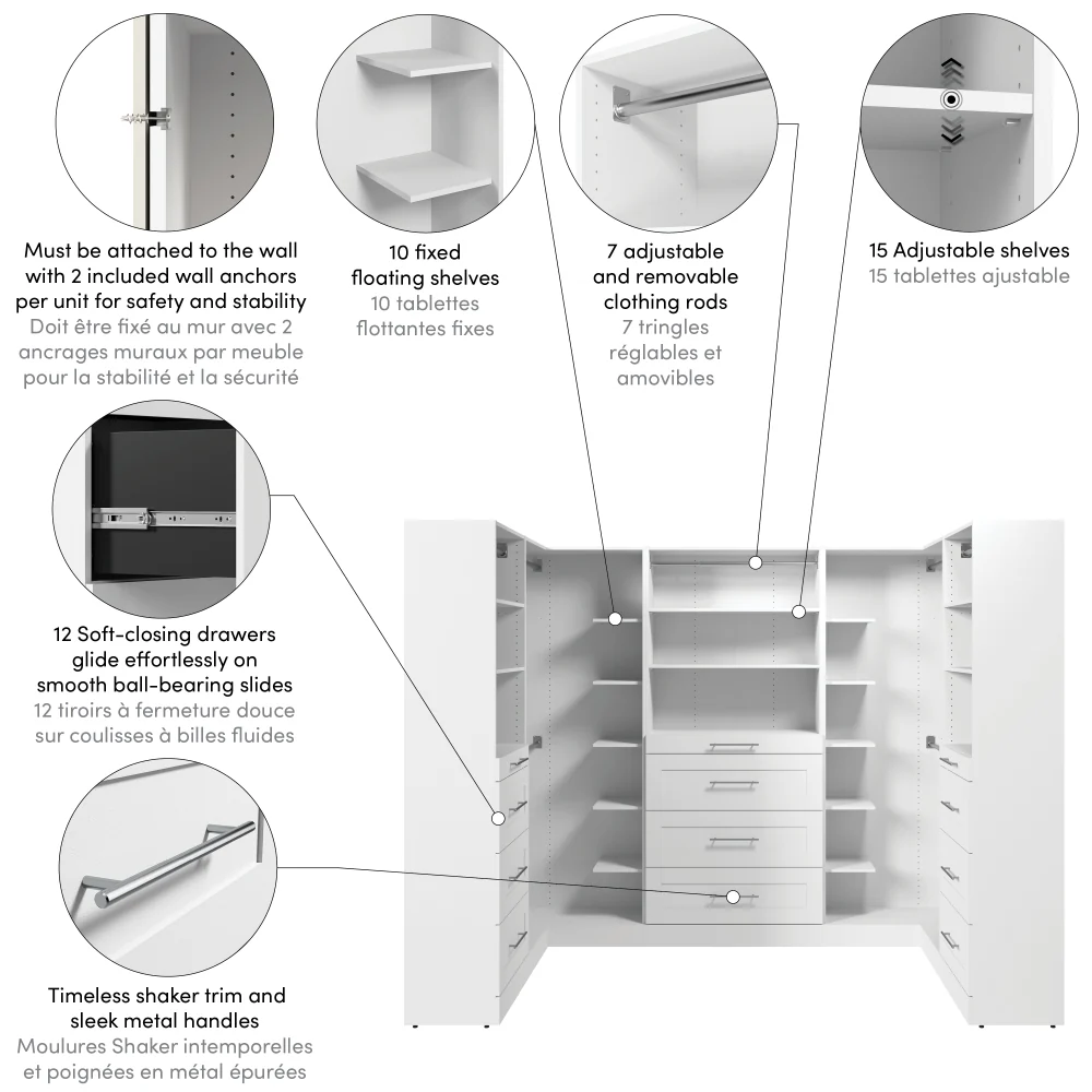 Modular U-Shaped Closet Organizer - Image 12