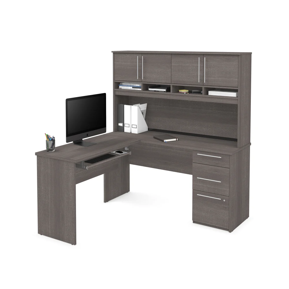 L-Shaped Desk with Hutch