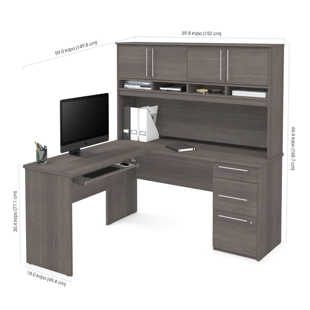L-Shaped Desk with Hutch - Image 5