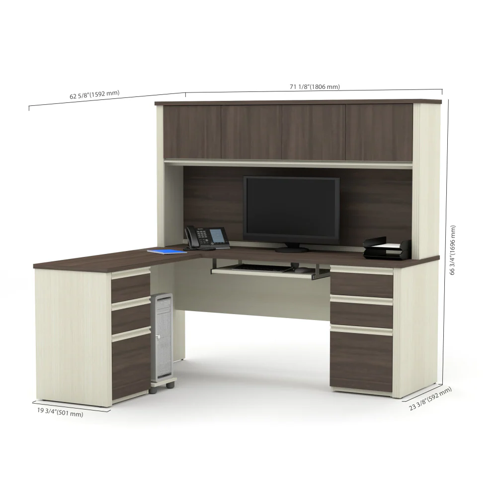 L-Shaped Desk with Hutch - Image 10