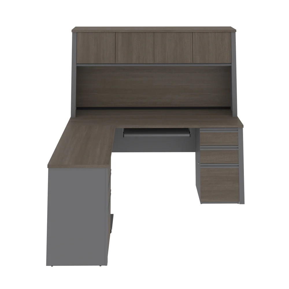 L-Shaped Desk with Hutch - Image 3