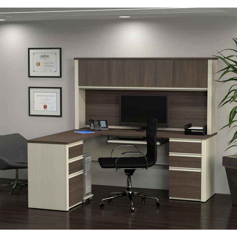 L-Shaped Desk with Hutch - Image 7