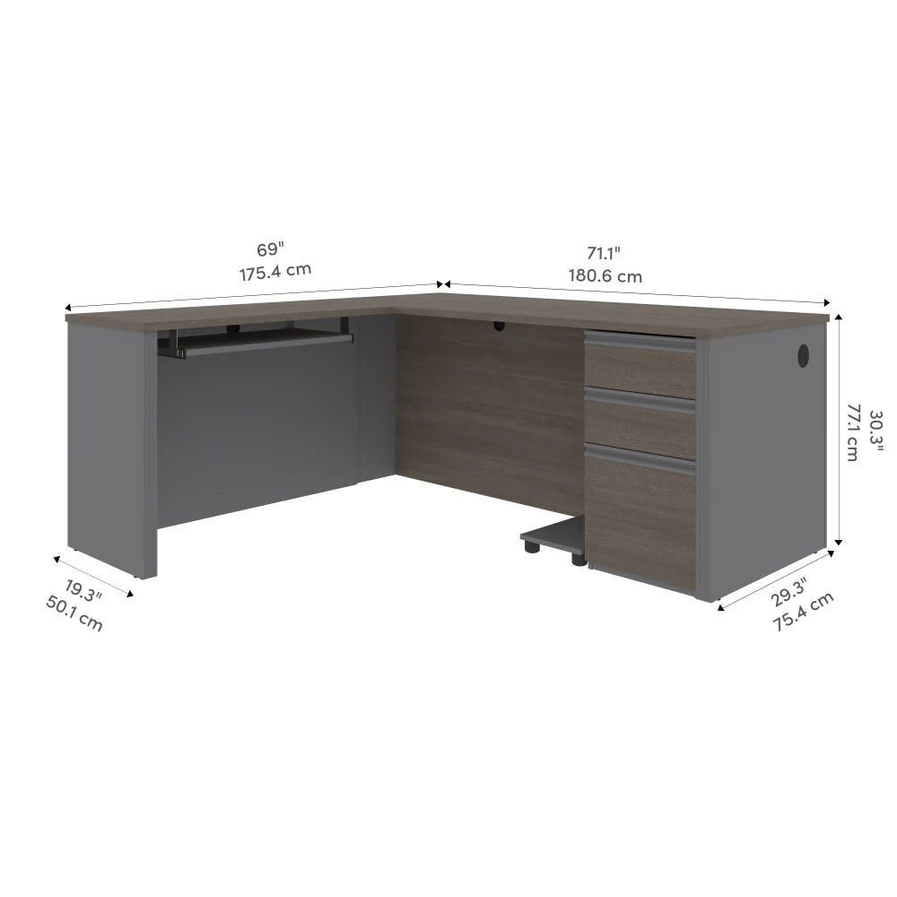 L-Shaped Desk with Drawers - Image 22