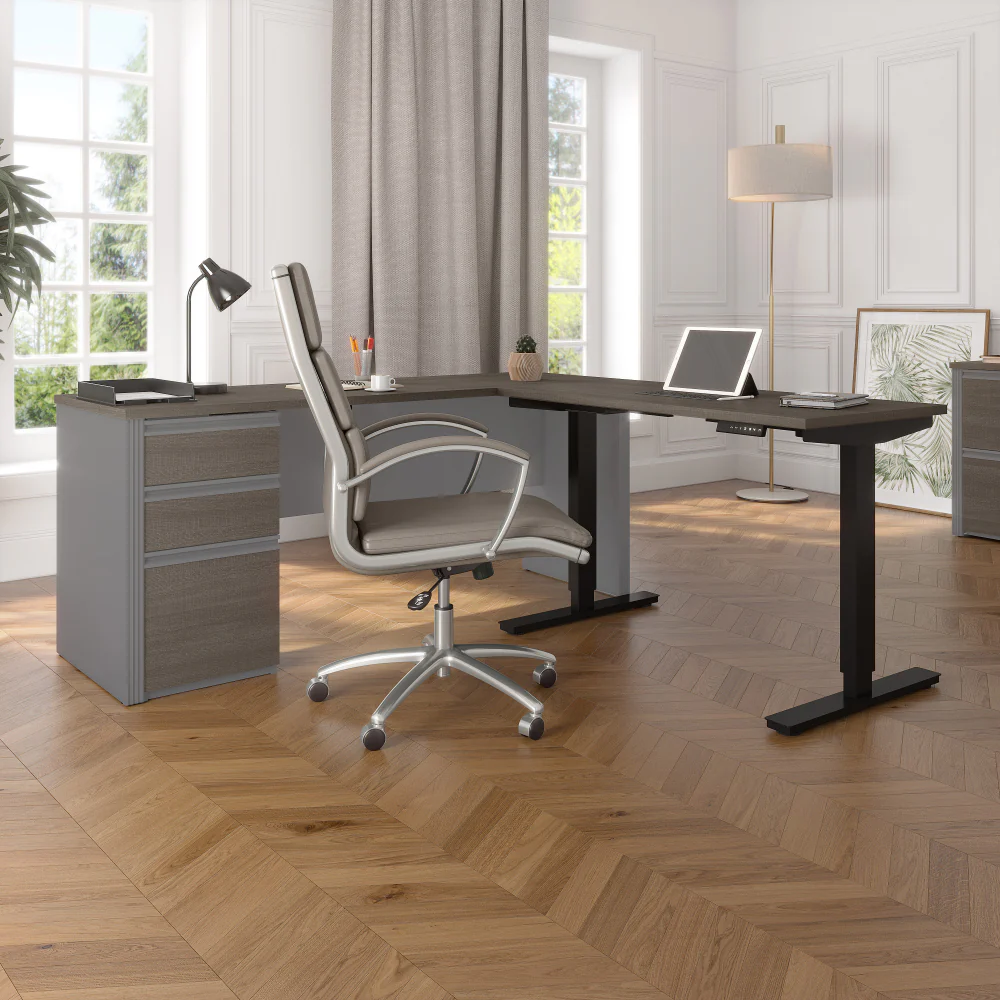 L-Shaped Desk with Drawers - Image 30