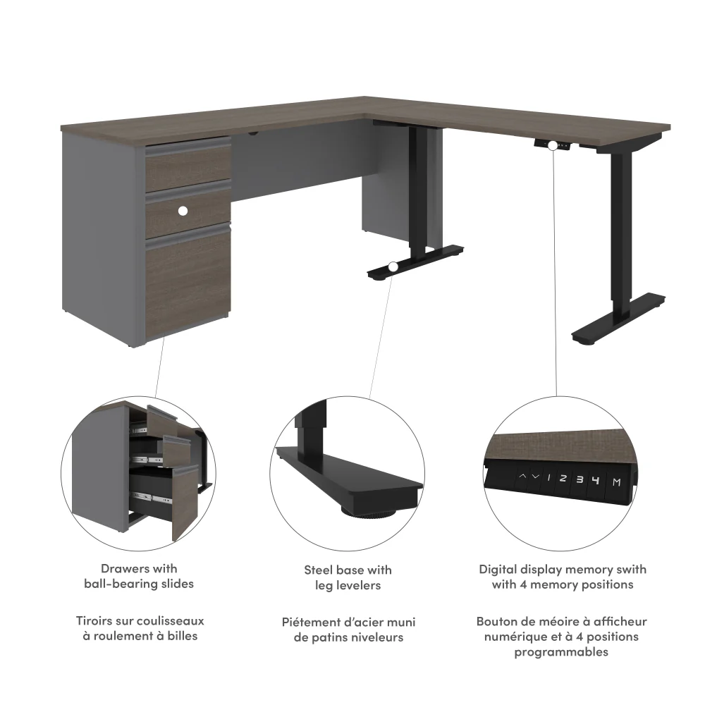 L-Shaped Desk with Drawers - Image 33