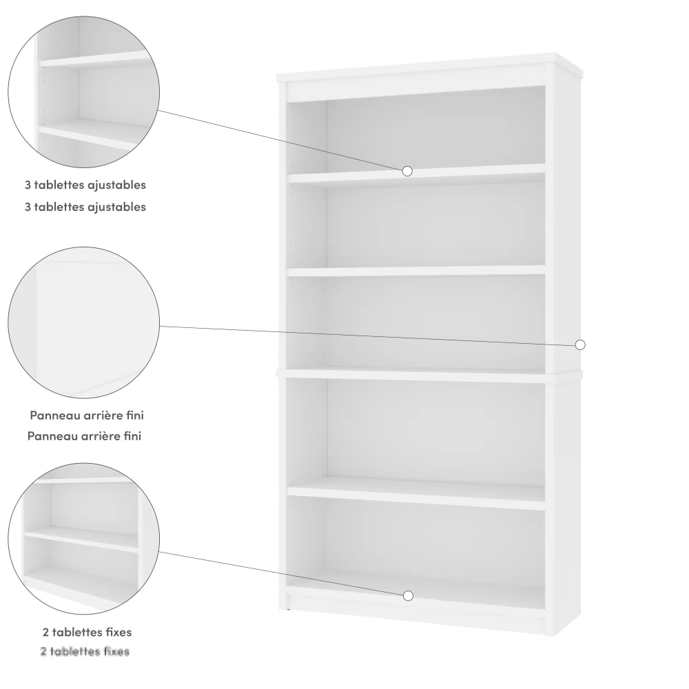 Modular 5 Shelf Bookcase - Image 15