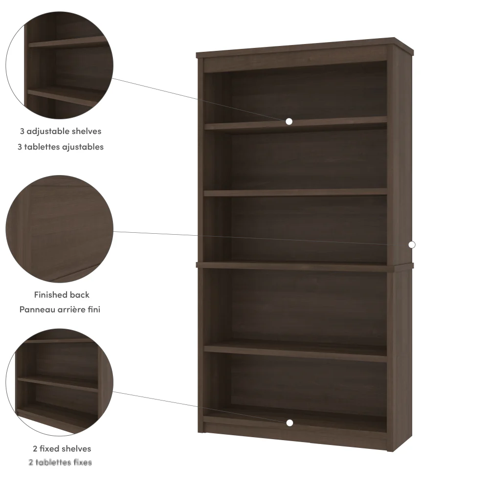 Modular 5 Shelf Bookcase - Image 7