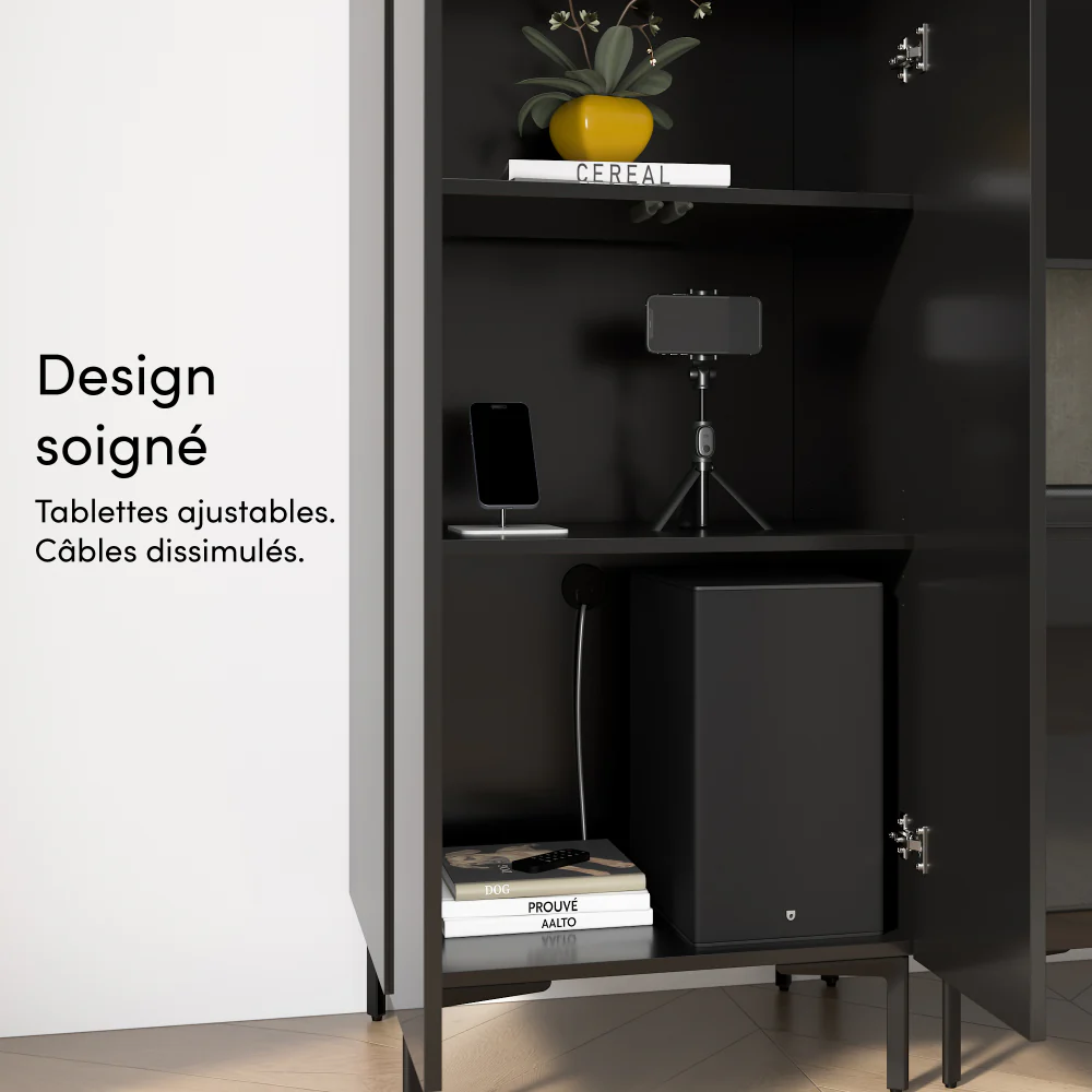 94W Modular Entertainment Center with Tall Cabinet - Image 8