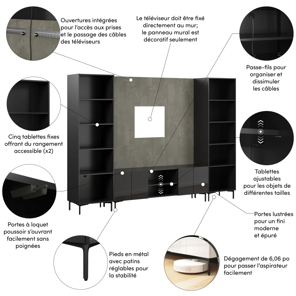 118W Modular Entertainment Center with Media Towers - Image 21