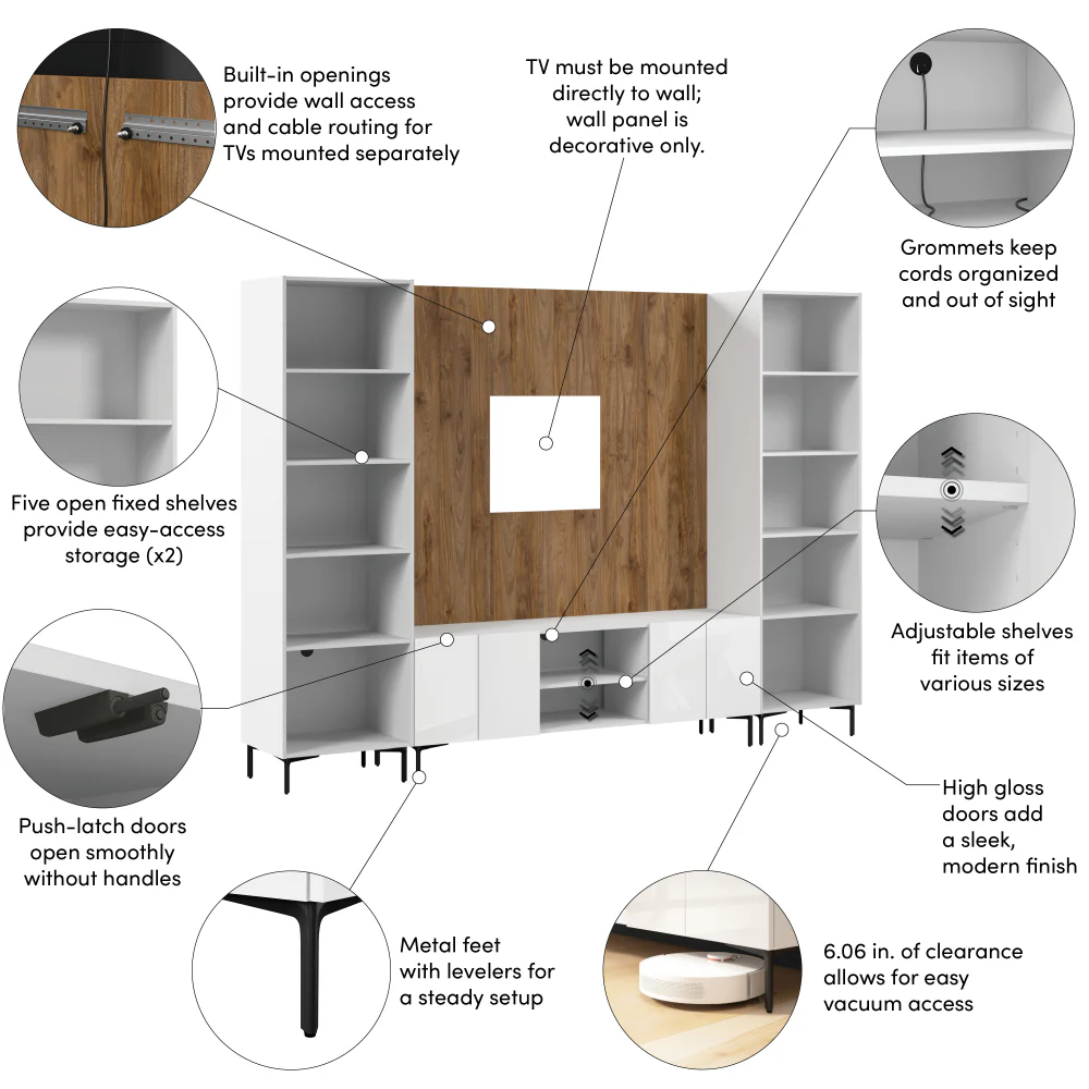 118W Modular Entertainment Center with Media Towers - Image 6