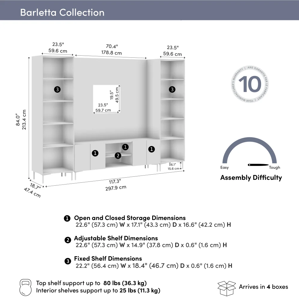 118W Modular Entertainment Center with Media Towers - Image 7