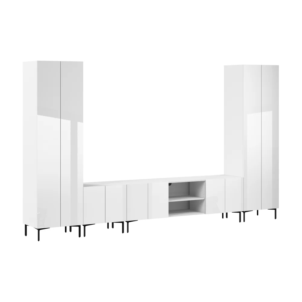 141W Modular Entertainment Center with Tall Cabinets - Image 12