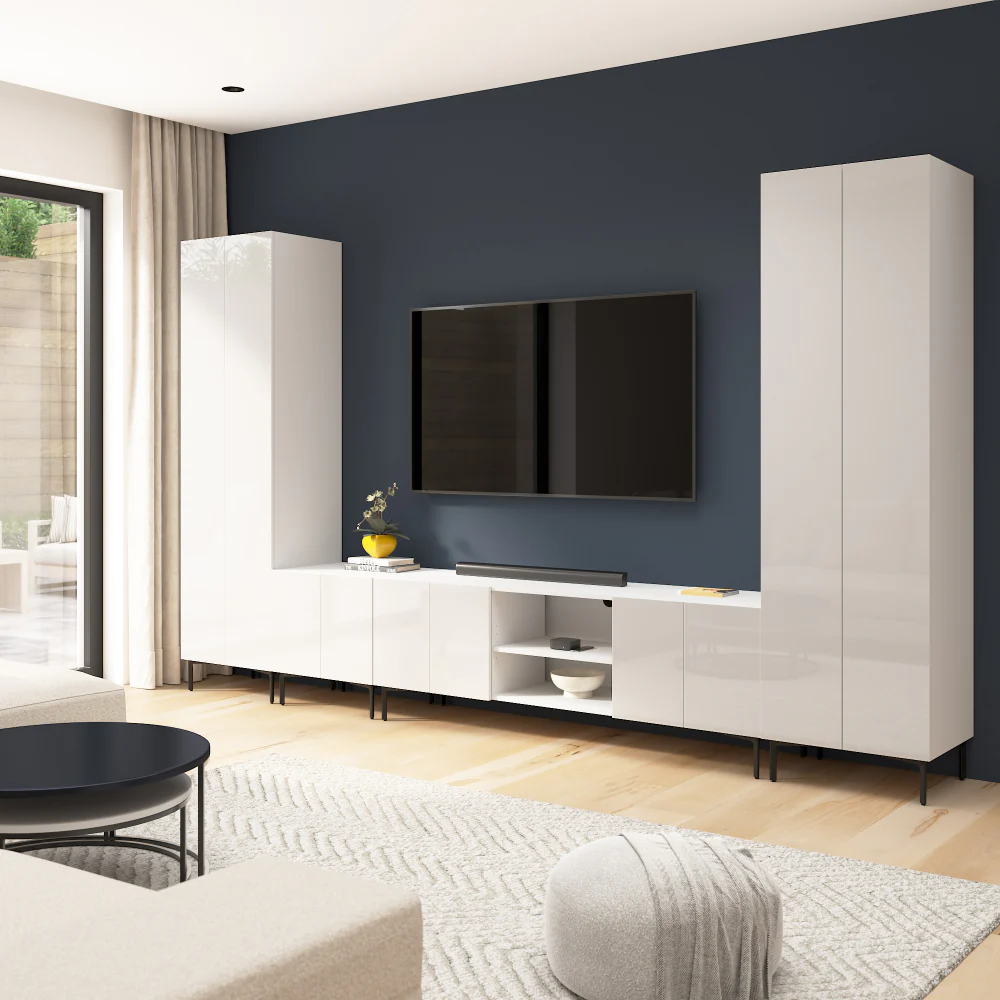 141W Modular Entertainment Center with Tall Cabinets - Image 13