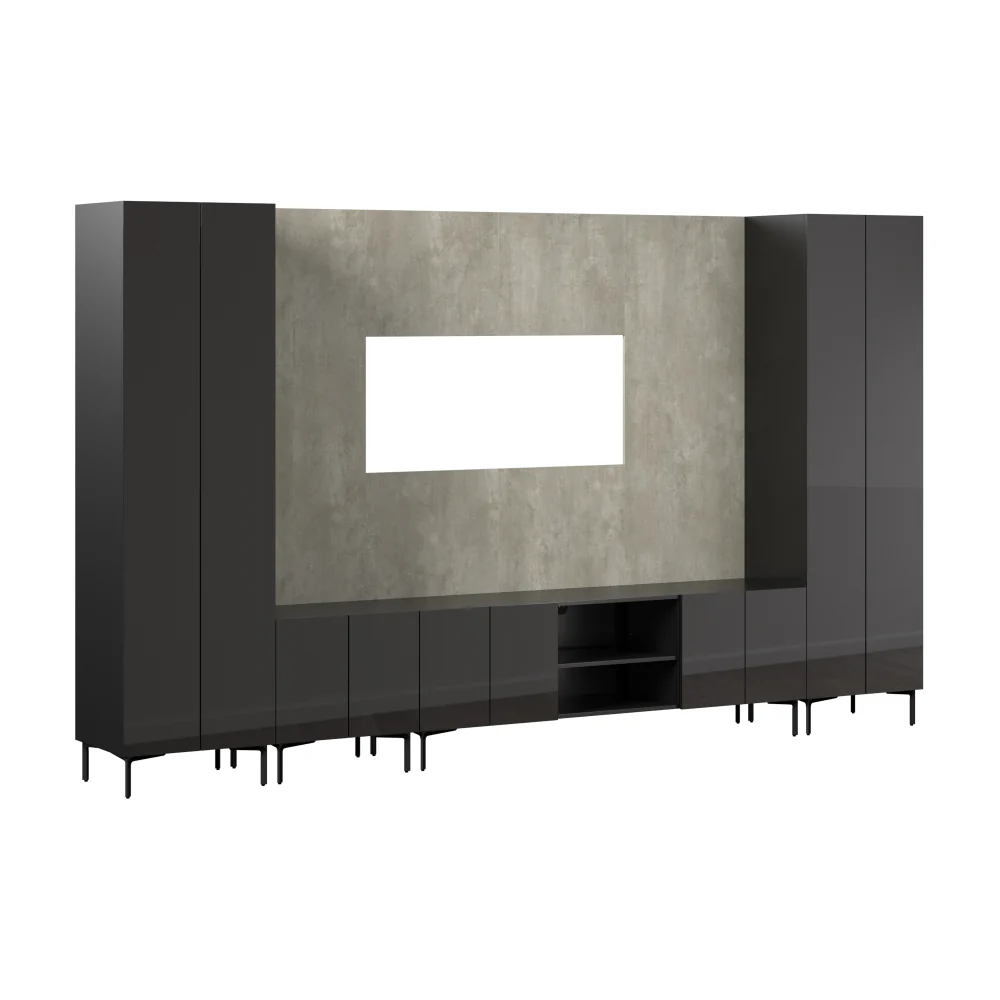 141W Modular Entertainment Center with Tall Cabinets - Image 23