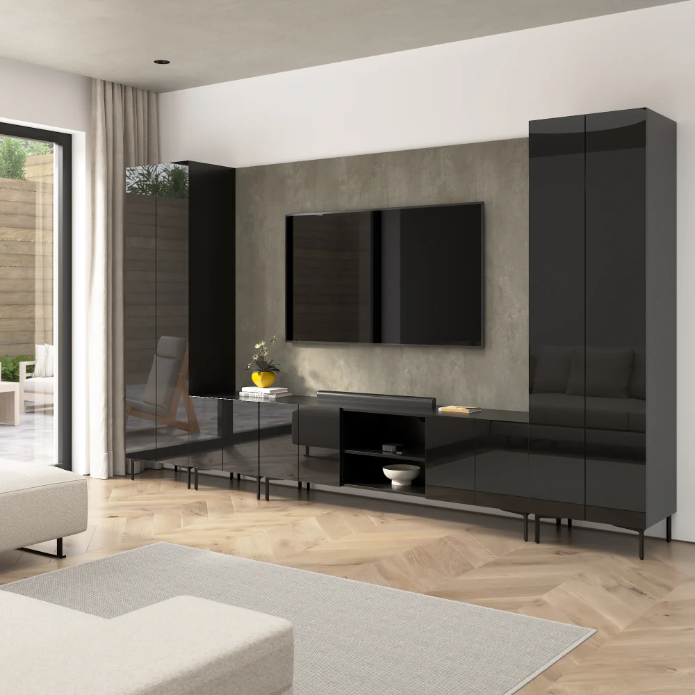 141W Modular Entertainment Center with Tall Cabinets - Image 24