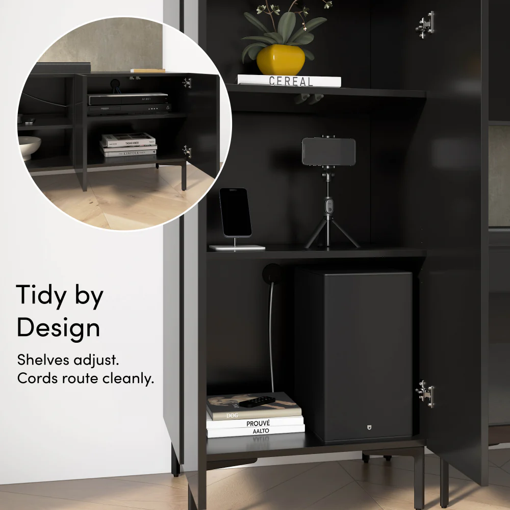 141W Modular Entertainment Center with Tall Cabinets - Image 26