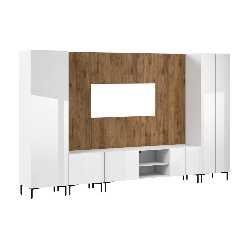 141W Modular Entertainment Center with Tall Cabinets - Image 34