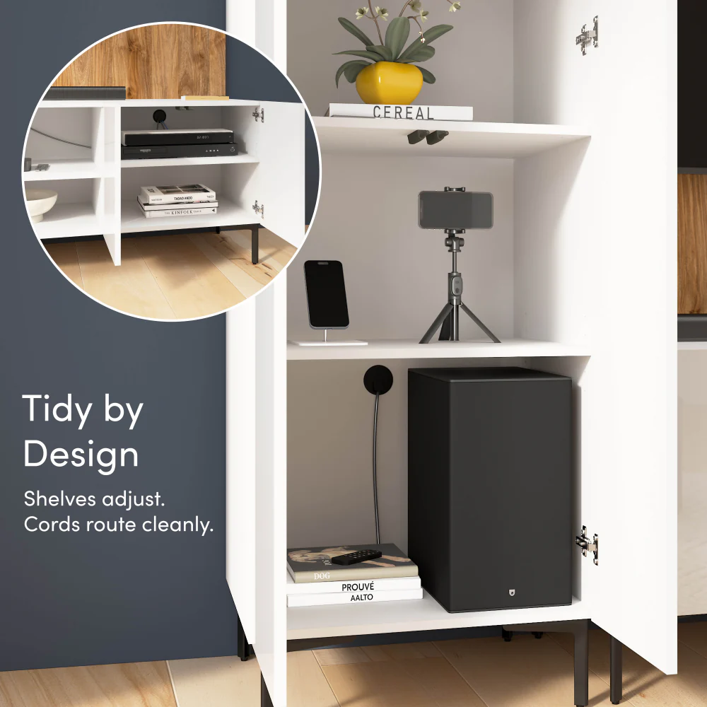 141W Modular Entertainment Center with Tall Cabinets - Image 37
