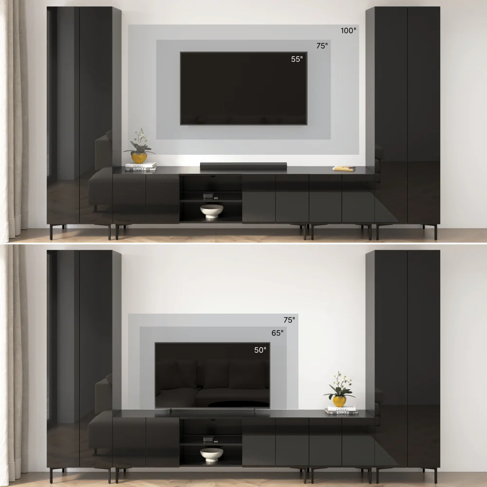 141W Modular Entertainment Center with Tall Cabinets - Image 5