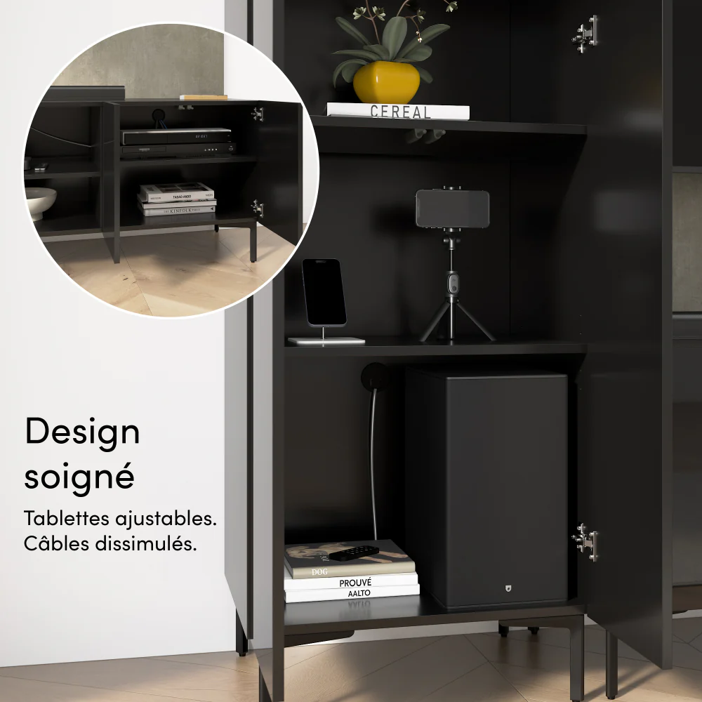 141W Modular Entertainment Center with Tall Cabinets - Image 8