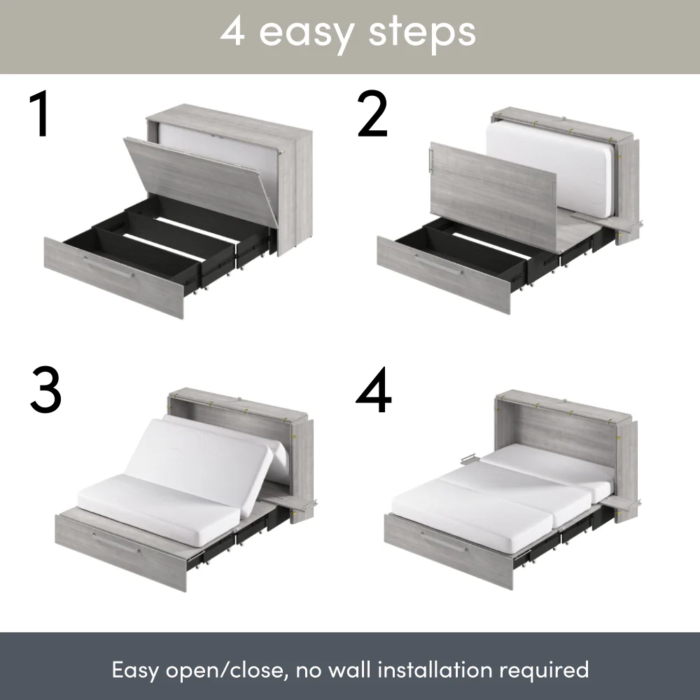 Murphy Cabinet Bed with Pullout Drawer - Image 18