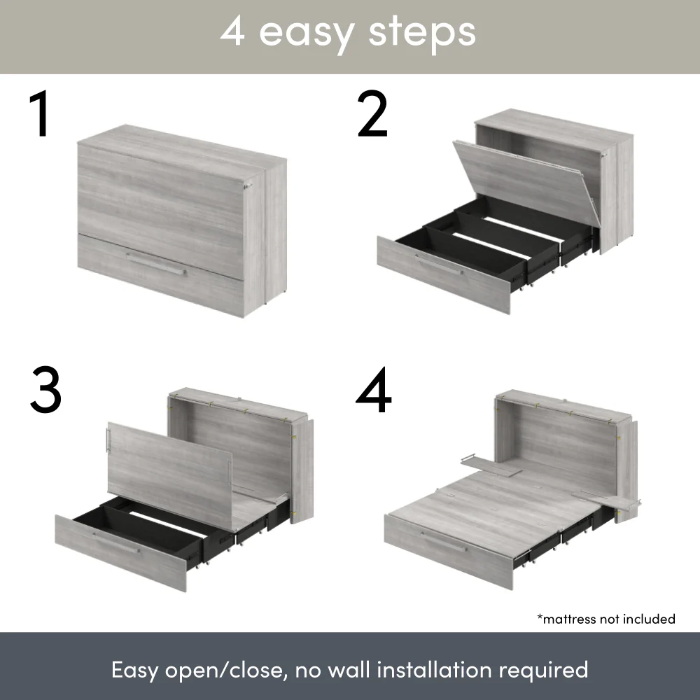 Murphy Cabinet Bed with Pullout Drawer - Image 79
