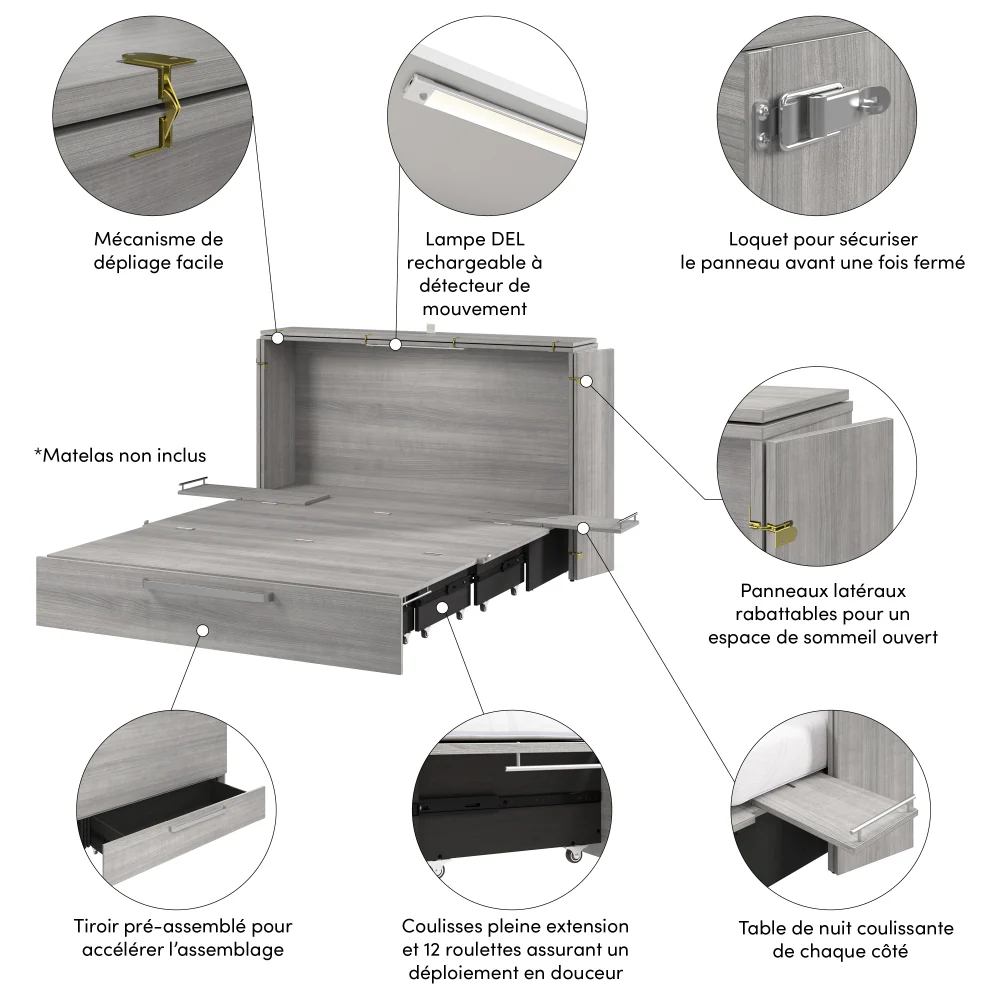 Murphy Cabinet Bed with Pullout Drawer - Image 84