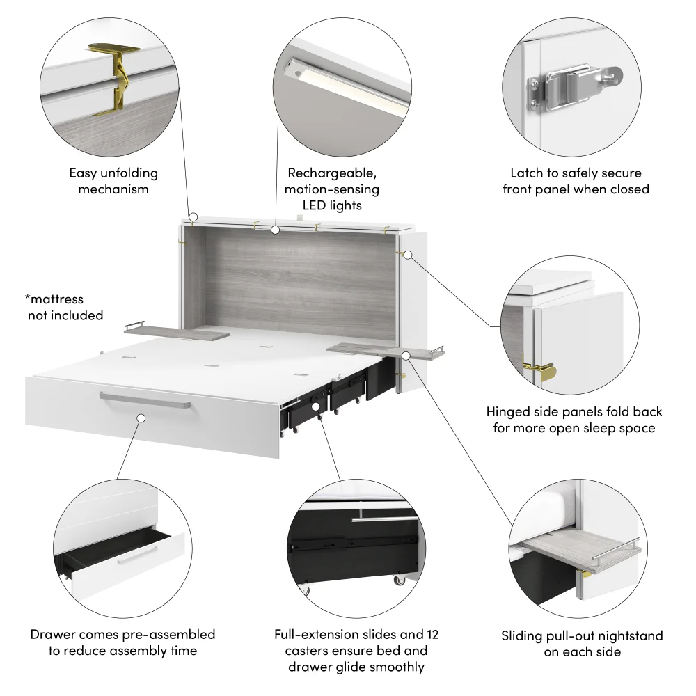 Murphy Cabinet Bed with Pullout Drawer - Image 91