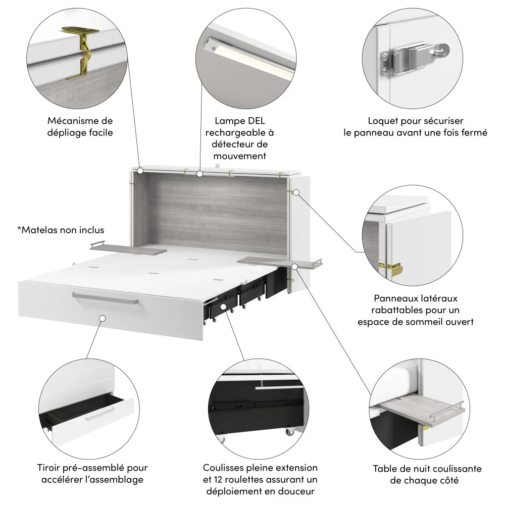 Murphy Cabinet Bed with Pullout Drawer - Image 93
