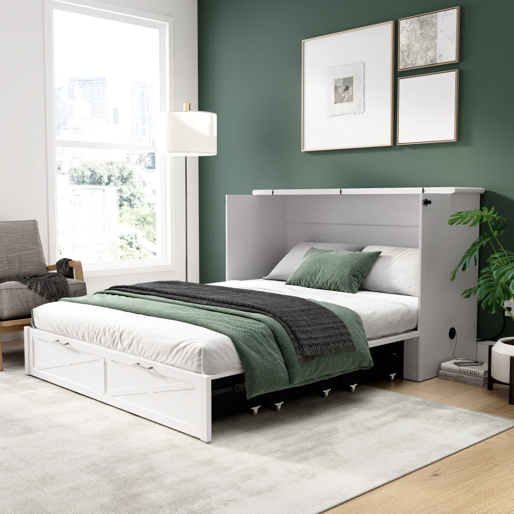 Murphy Cabinet Bed with Pullout Drawer - Image 17