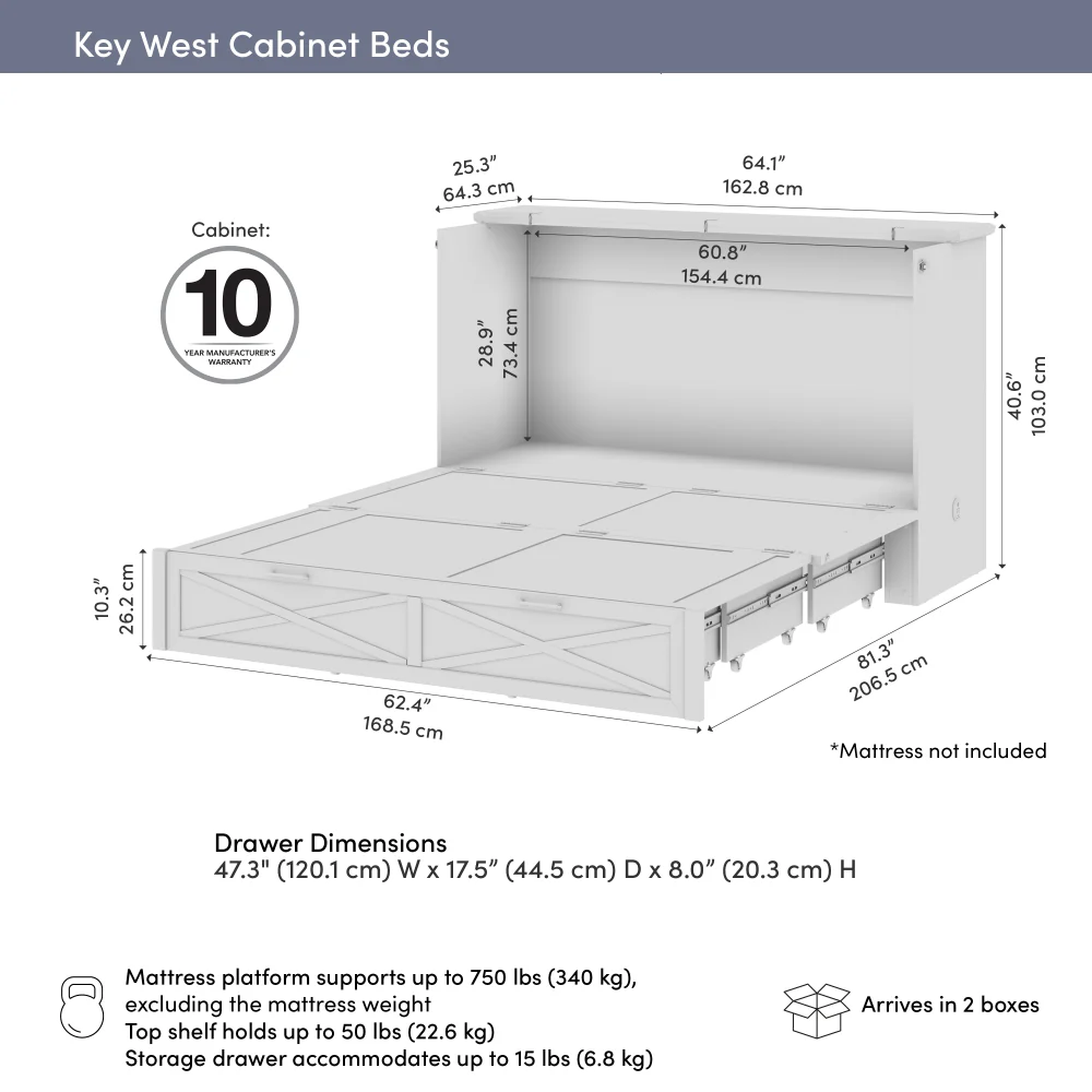 Murphy Cabinet Bed with Pullout Drawer - Image 24