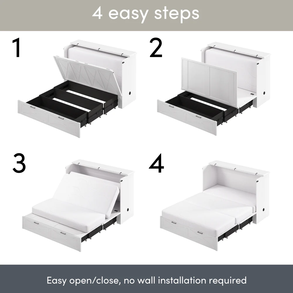 Murphy Cabinet Bed with Pullout Drawer - Image 36