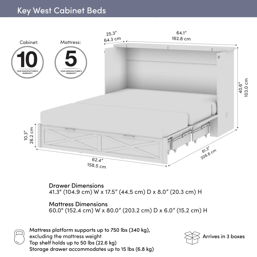Murphy Cabinet Bed with Pullout Drawer - Image 39