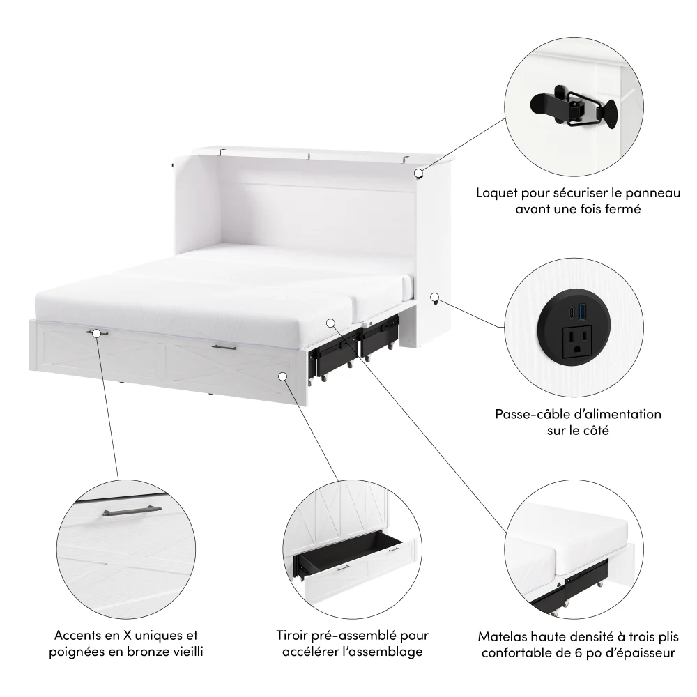 Murphy Cabinet Bed with Pullout Drawer - Image 43