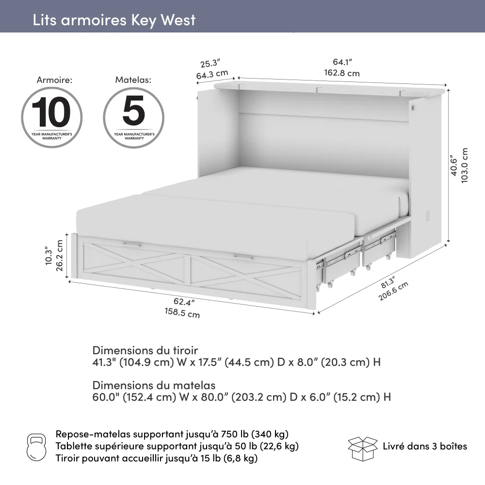 Murphy Cabinet Bed with Pullout Drawer - Image 45
