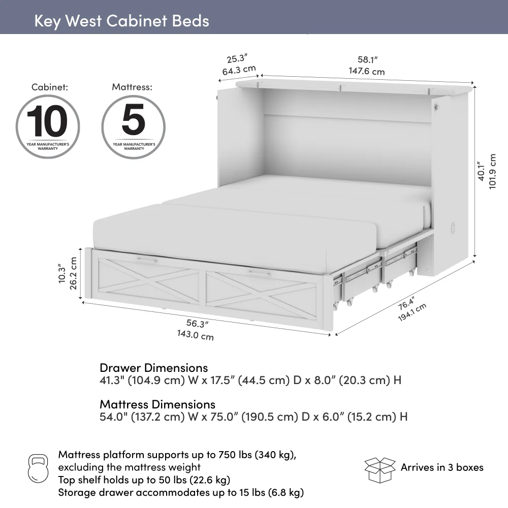 Murphy Cabinet Bed with Pullout Drawer - Image 54