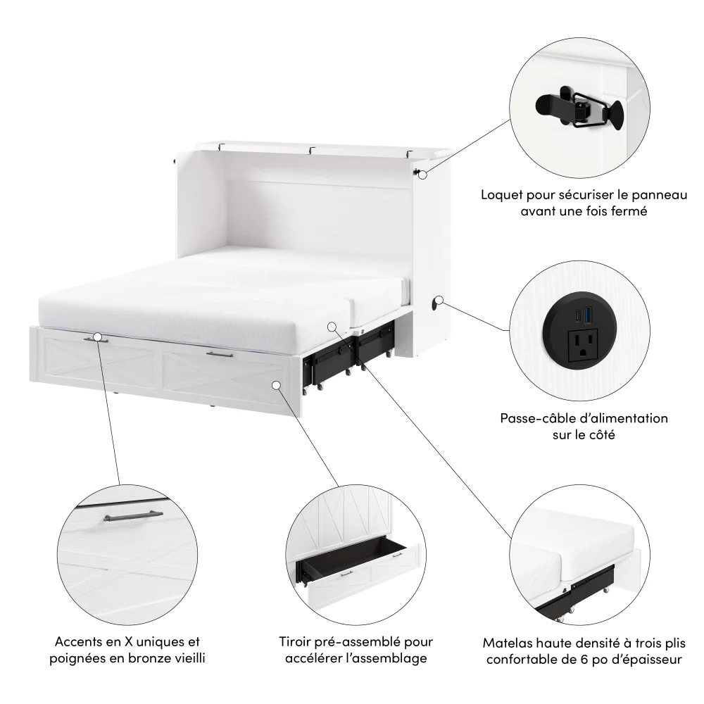 Murphy Cabinet Bed with Pullout Drawer - Image 58