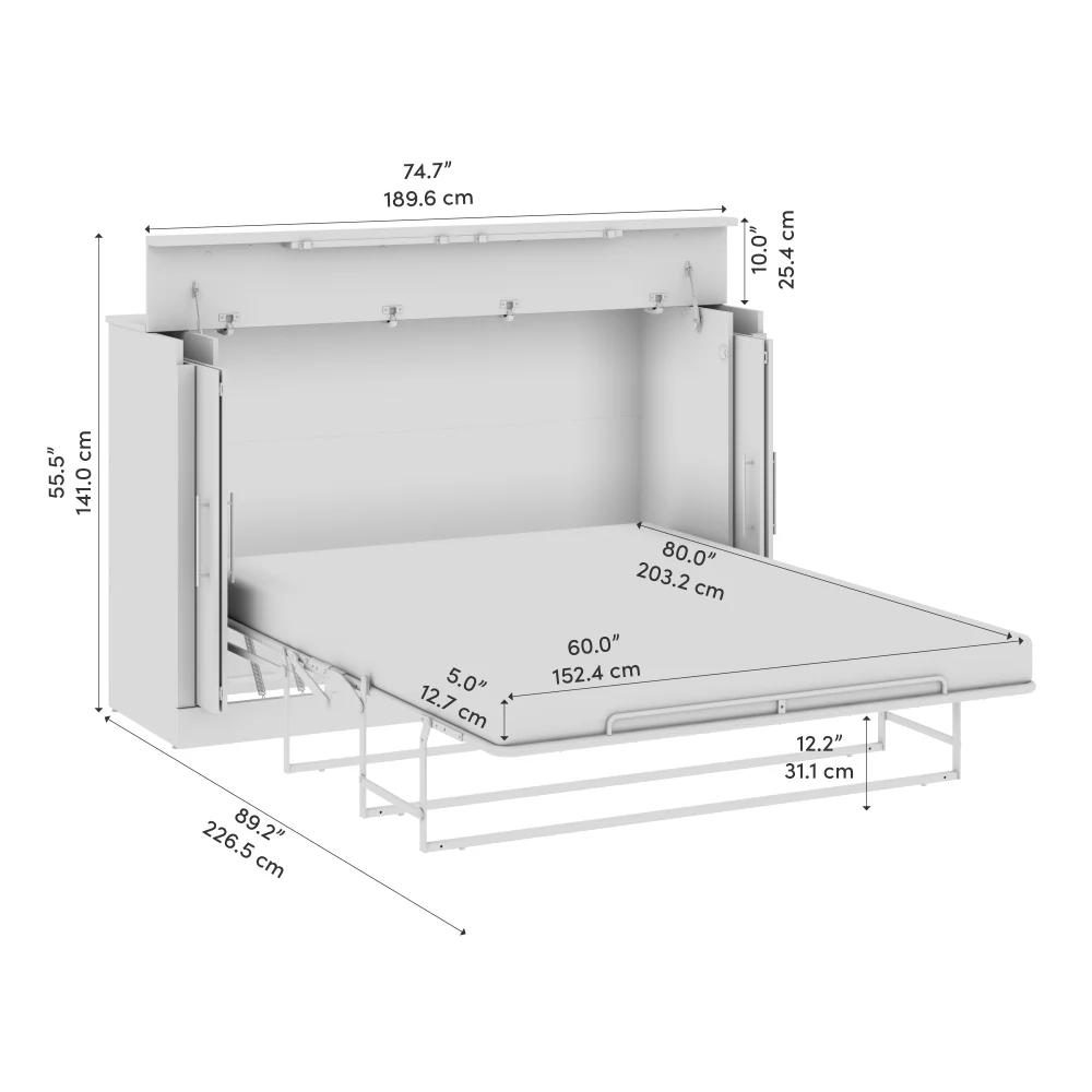 Cabinet Bed with Mattress - Image 9
