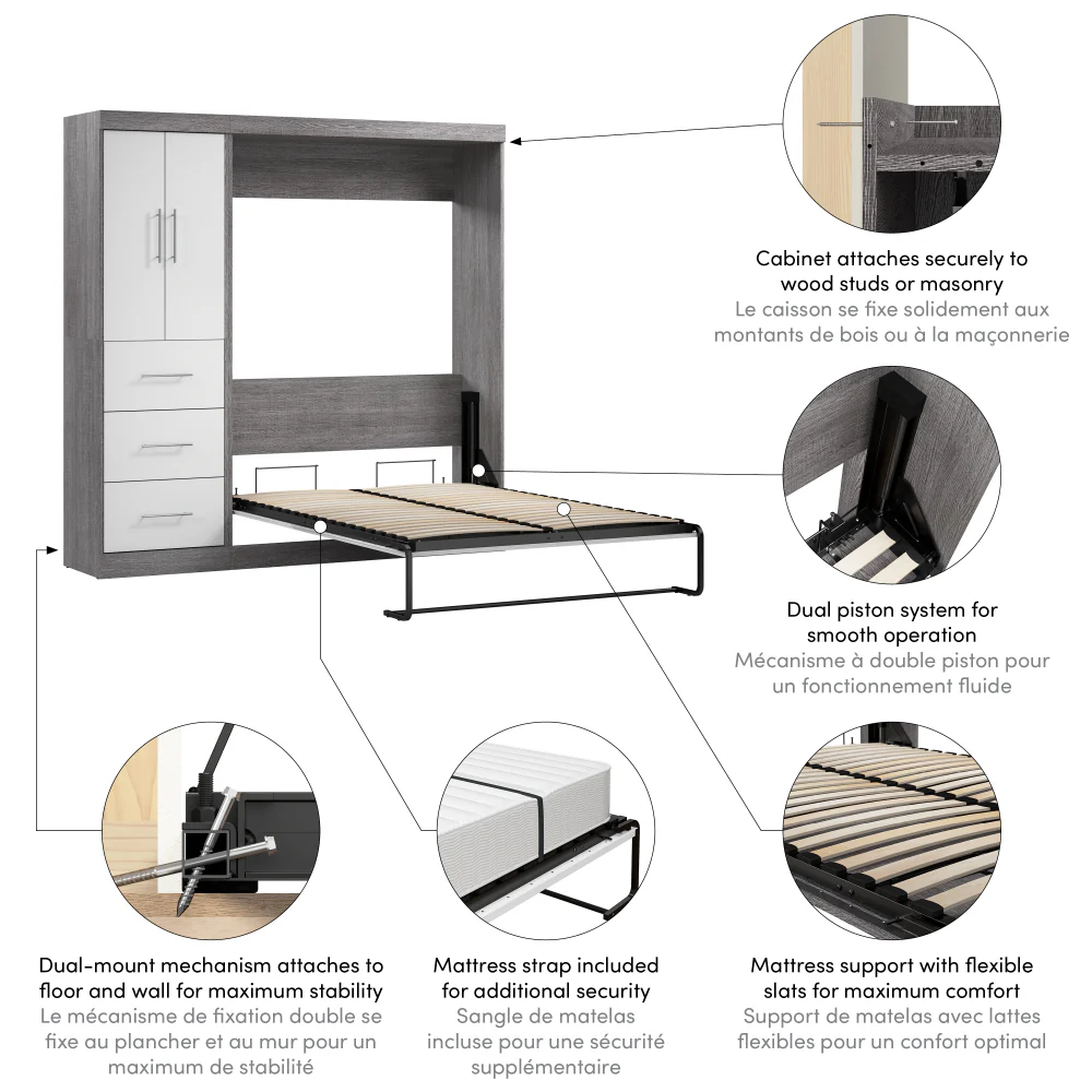 Murphy Bed with Storage Cabinet - Image 9