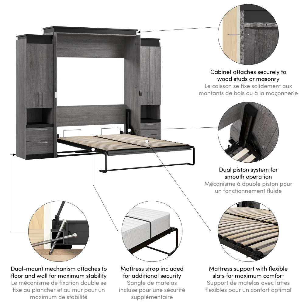 Murphy Bed with Storage Cabinets - Image 38