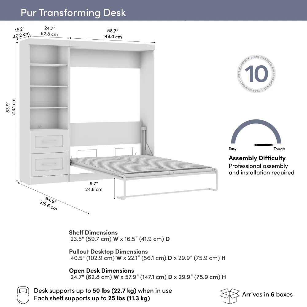 Murphy Bed with Desk - Image 21