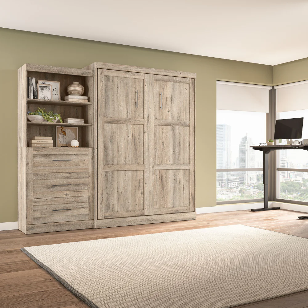 Murphy Bed with Storage Cabinet and Drawers - Image 13