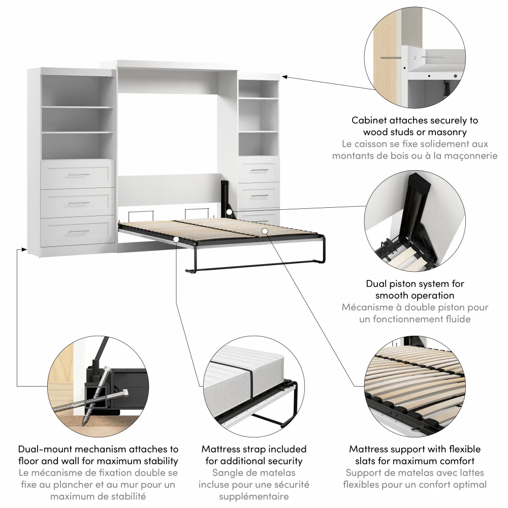Murphy Bed with Storage Cabinet and Drawers - Image 26